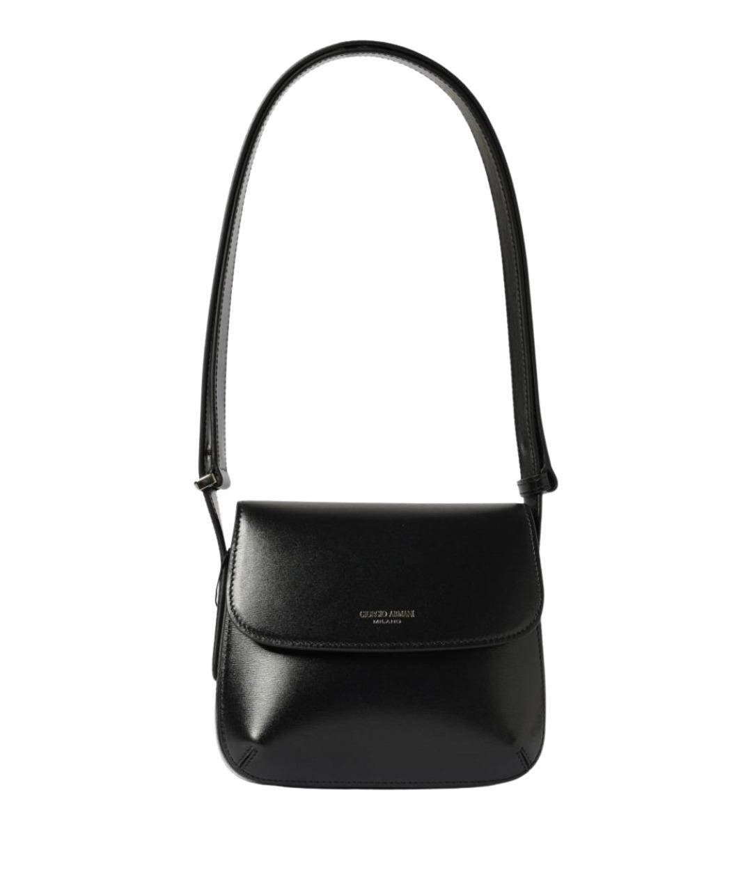 GIORGIO ARMANI Черная кожаная сумка через плечо, фото 1