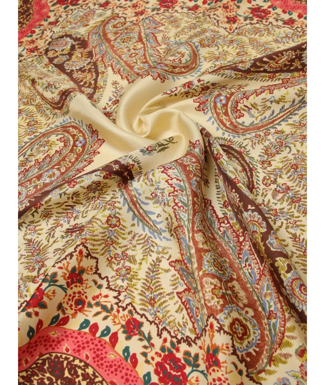 VALENTINO Бордовый шелковый шарф, фото 3