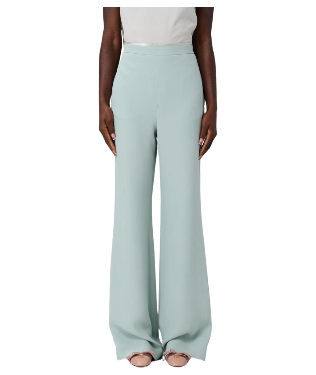 VALENTINO Зеленые шелковые прямые брюки, фото 6