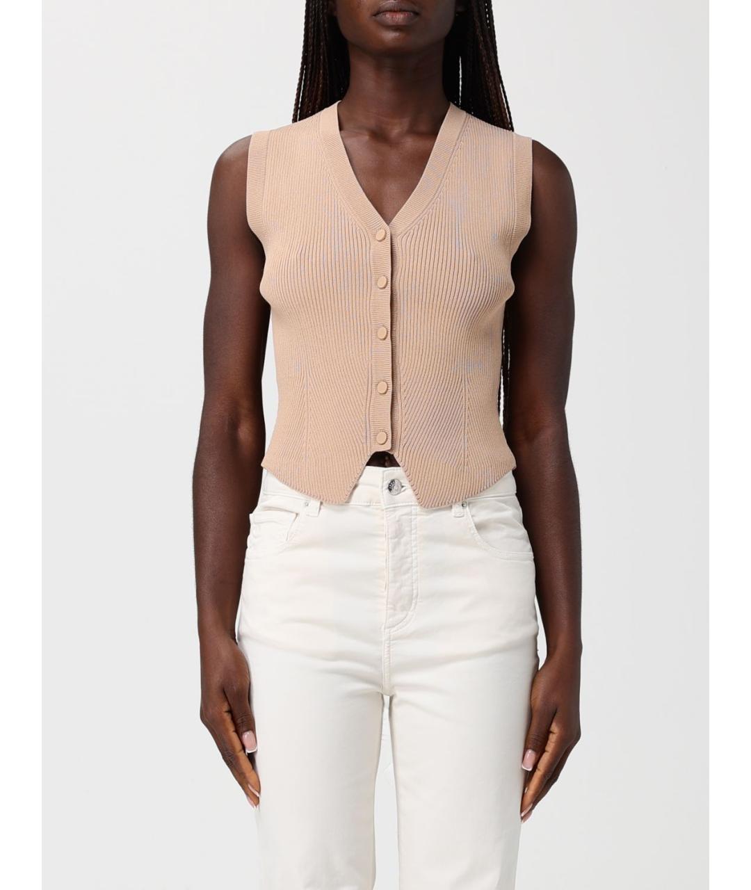 ARMANI EXCHANGE Бежевая хлопковая жилетка, фото 4
