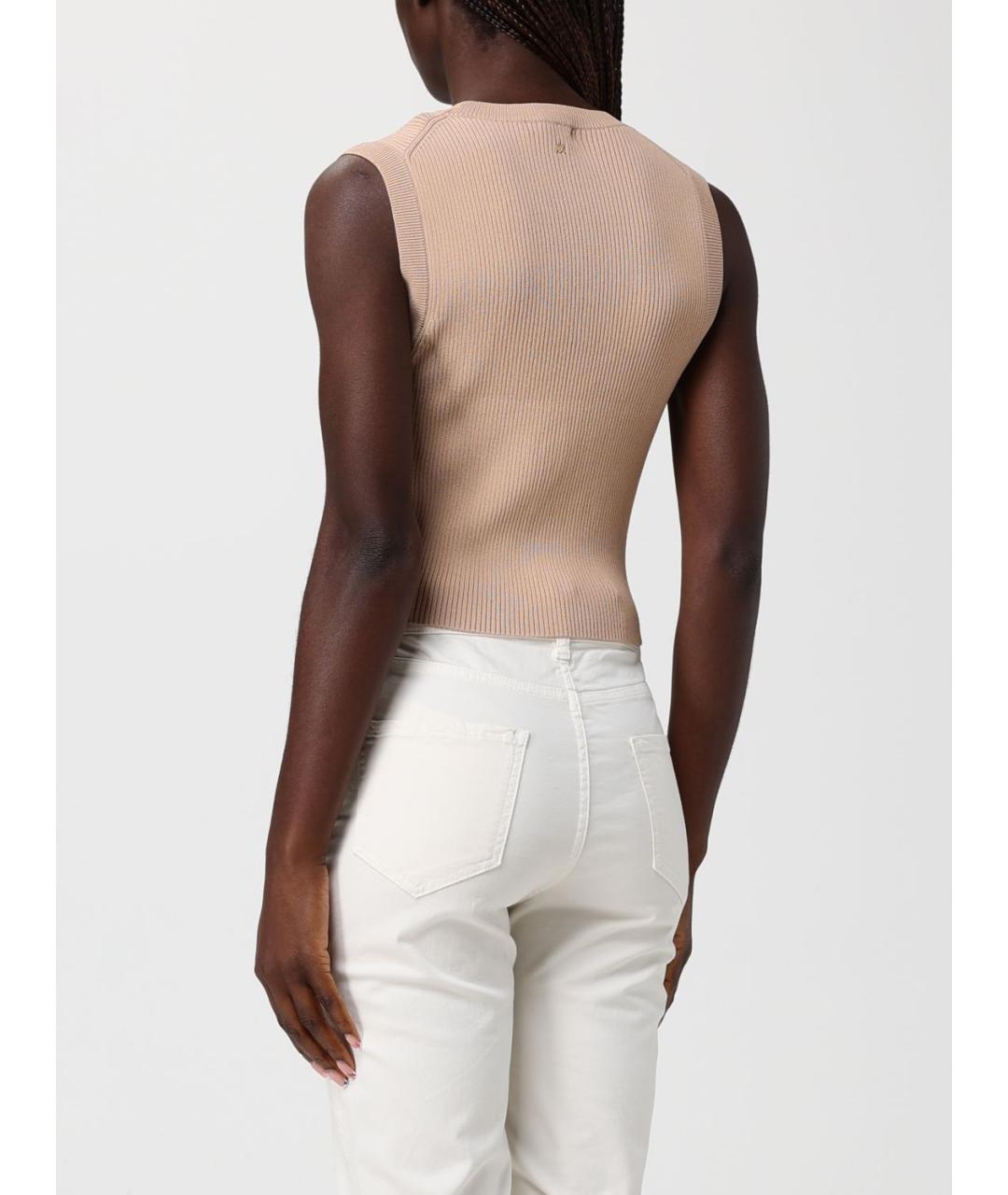 ARMANI EXCHANGE Бежевая хлопковая жилетка, фото 2