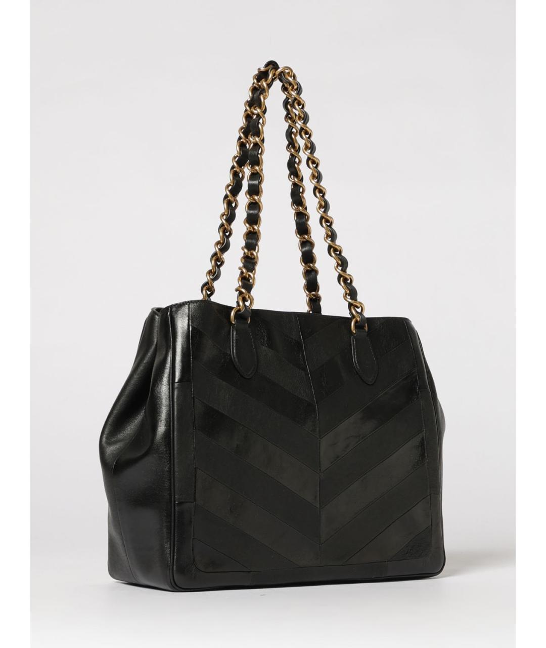 VALENTINO Черная кожаная сумка тоут, фото 3