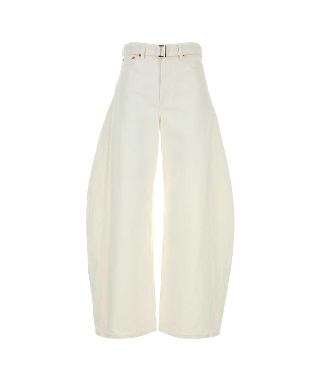 SACAI Белые хлопковые прямые джинсы, фото 1