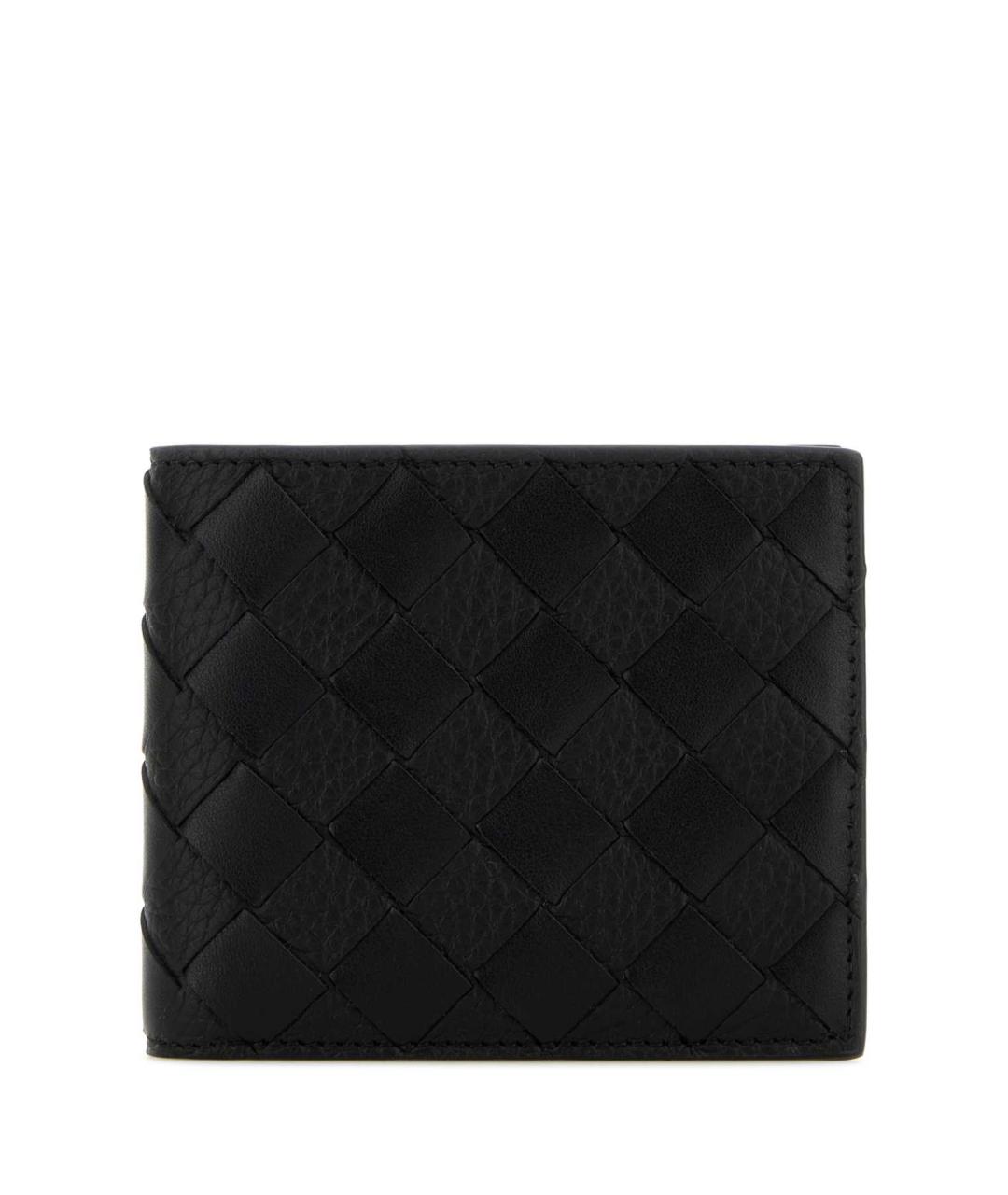 BOTTEGA VENETA Черный кожаный кошелек, фото 1