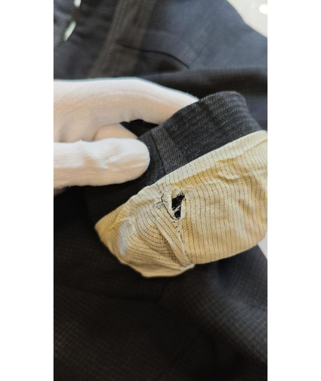 BURBERRY Антрацитовый шерстяной тренч / плащ, фото 9