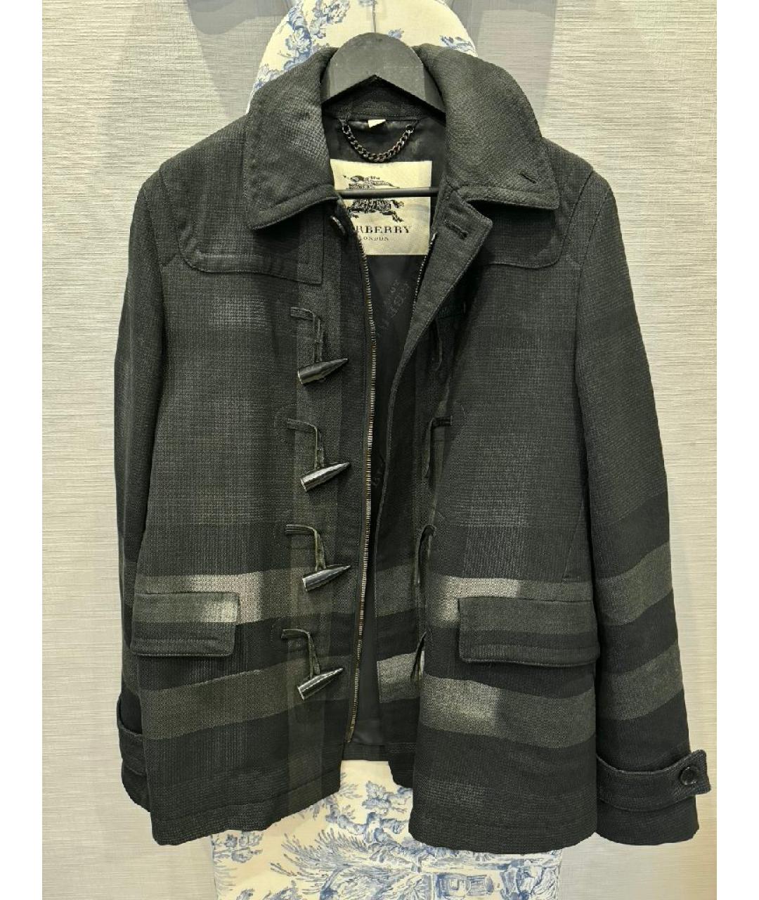 BURBERRY Антрацитовый шерстяной тренч / плащ, фото 10