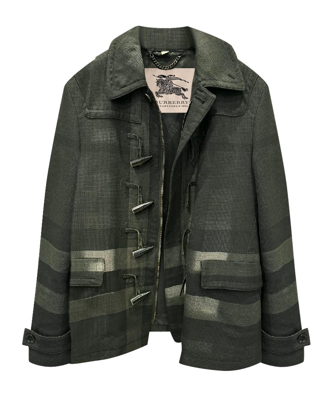 BURBERRY Антрацитовый шерстяной тренч / плащ, фото 1