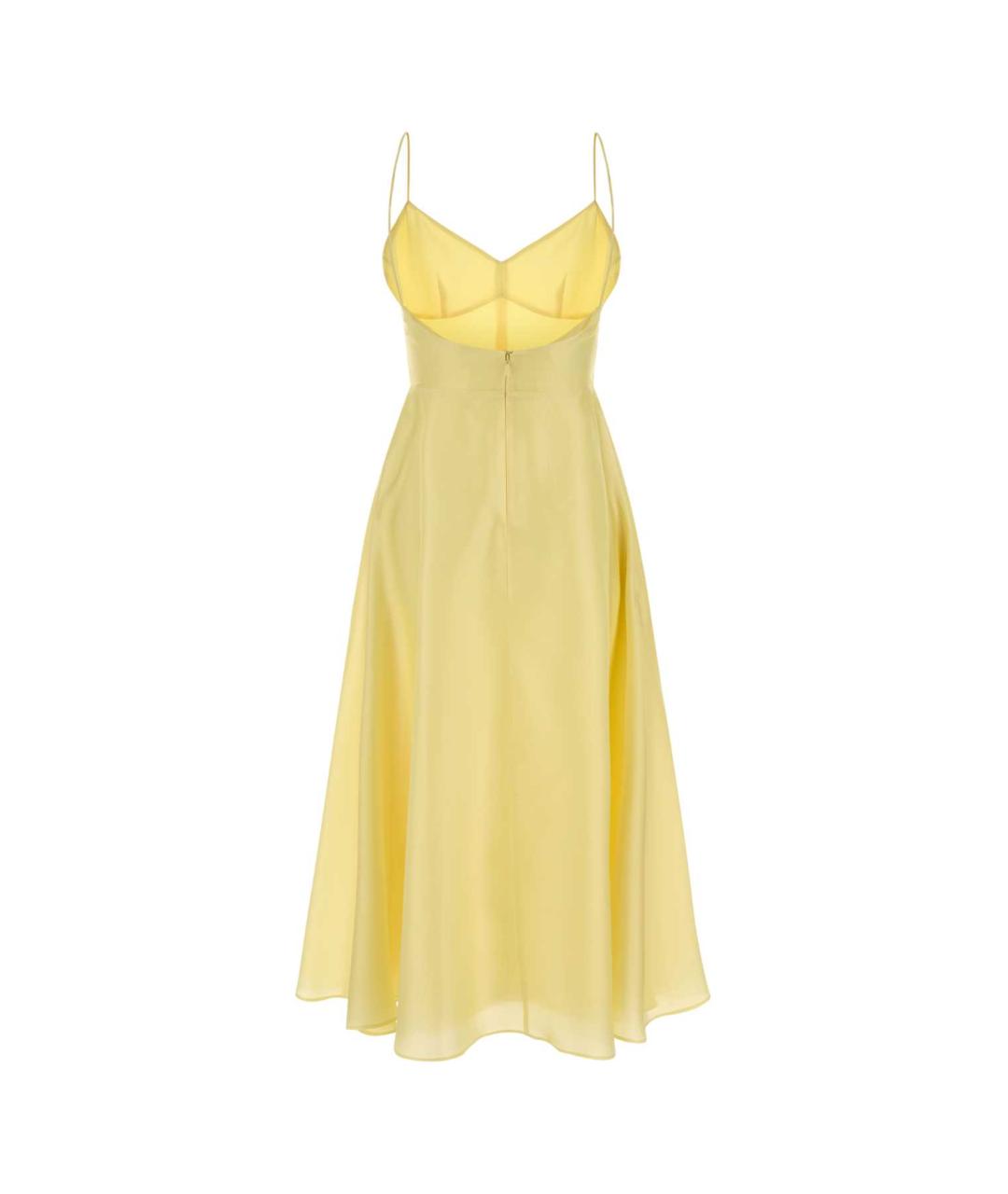 ALBERTA FERRETTI Желтое шелковое коктейльное платье, фото 2