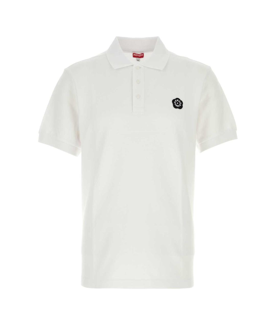 KENZO Белое хлопковое поло с коротким рукавом, фото 1