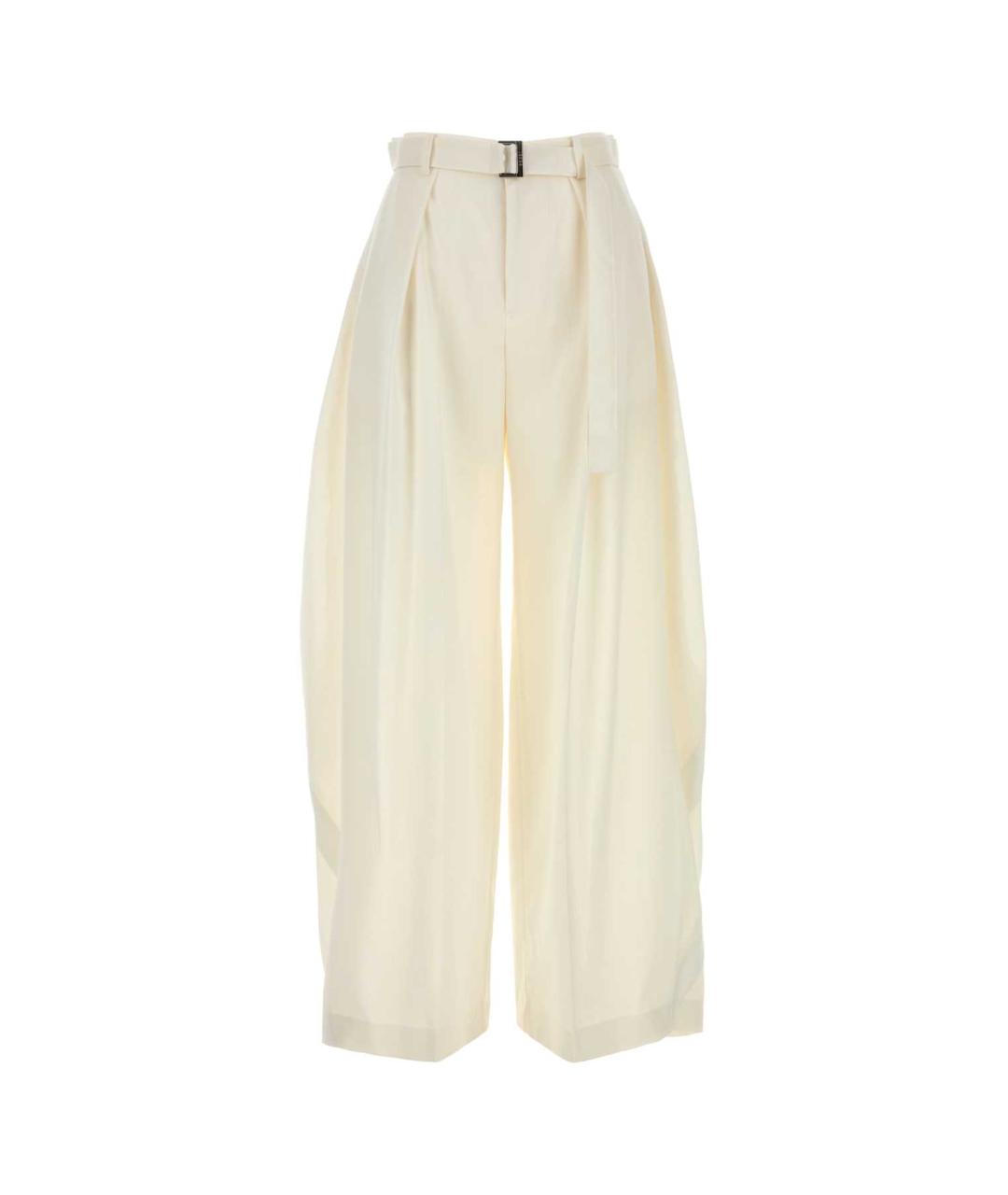 SACAI Белые полиэстеровые брюки широкие, фото 1