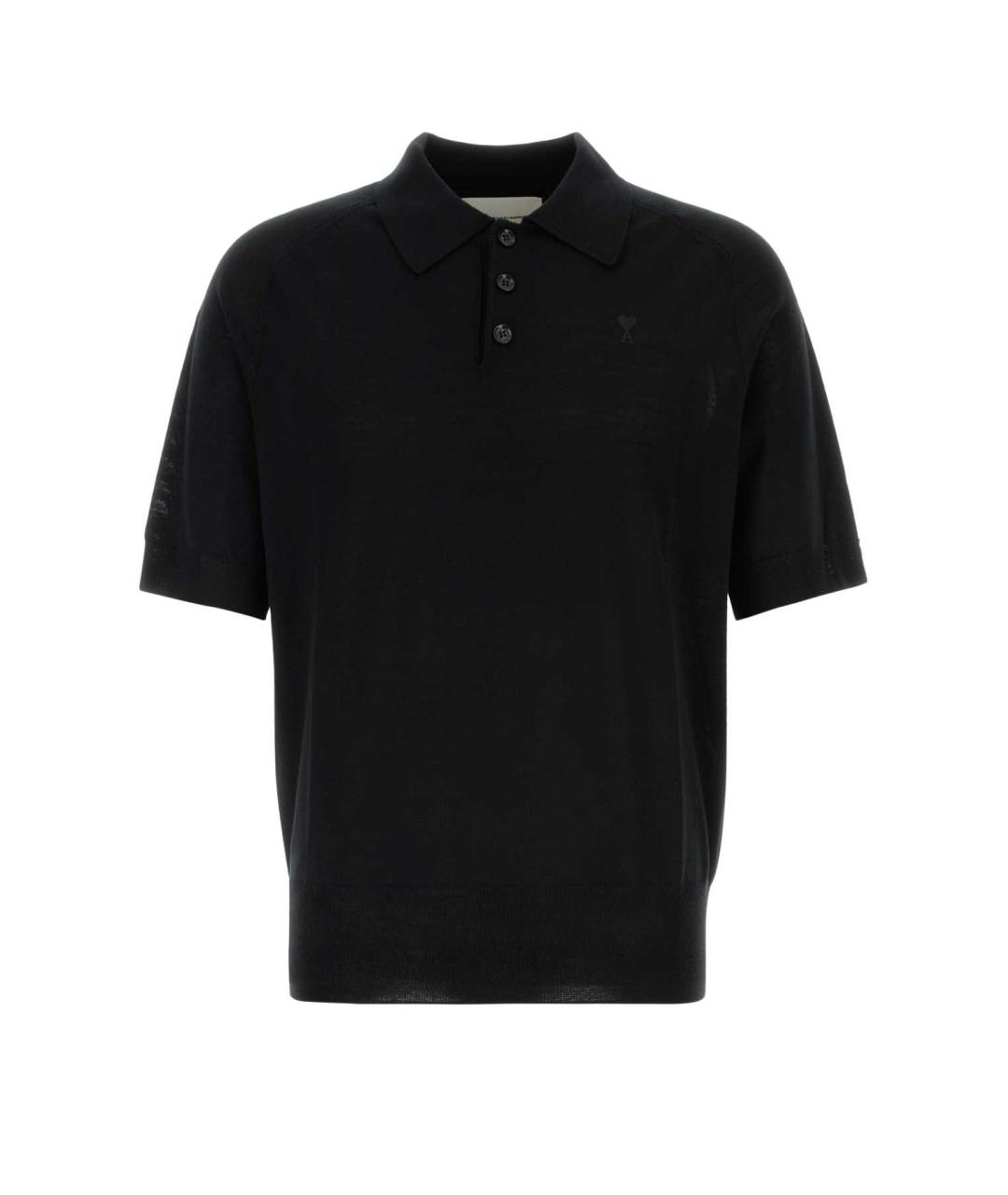 Ami Paris Черное поло с коротким рукавом, фото 1