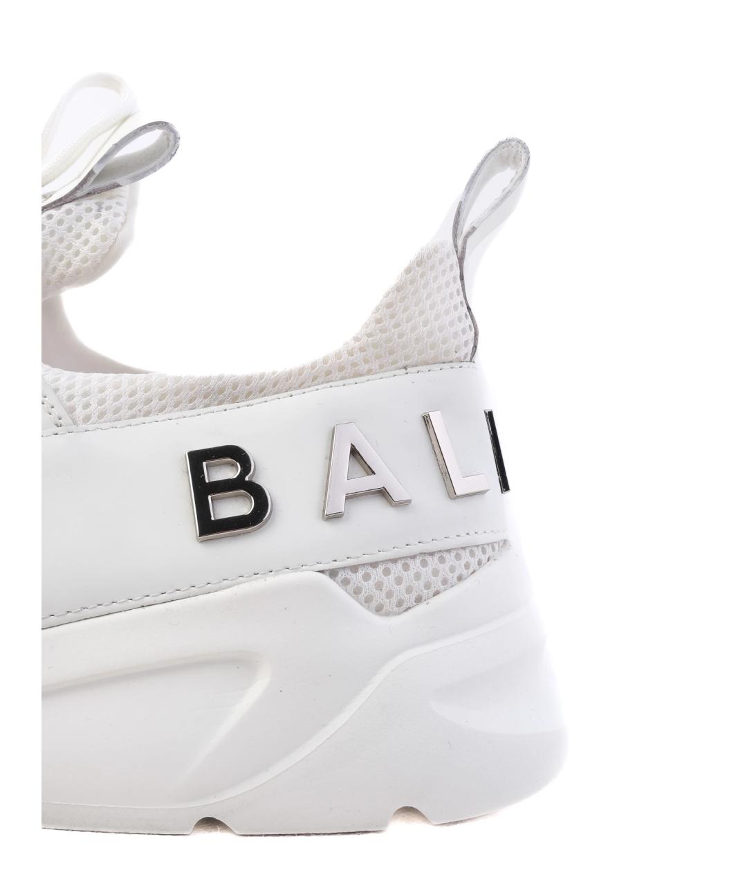 BALMAIN Белые текстильные низкие кроссовки / кеды, фото 3