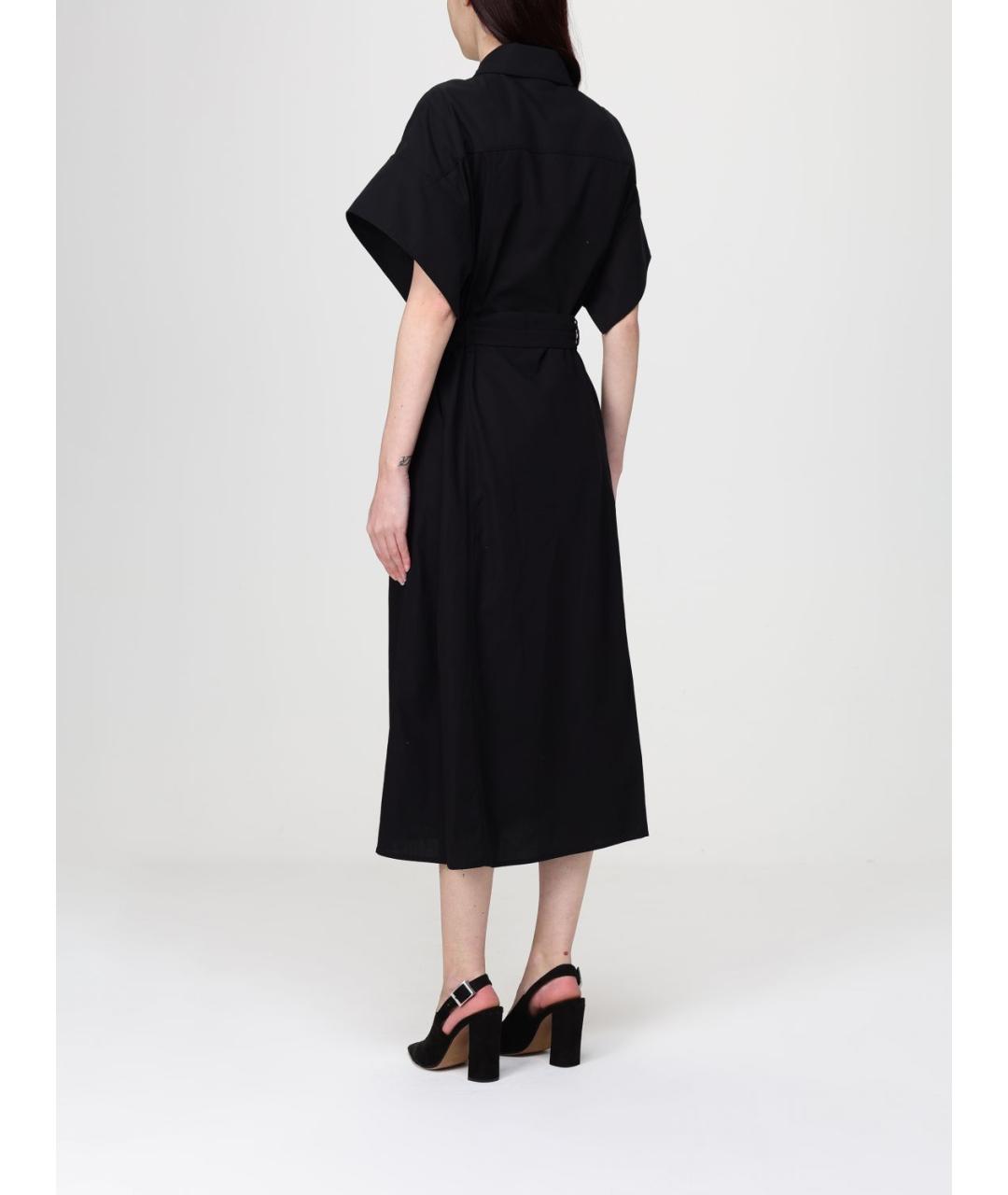 PINKO Черное хлопковое повседневное платье, фото 3