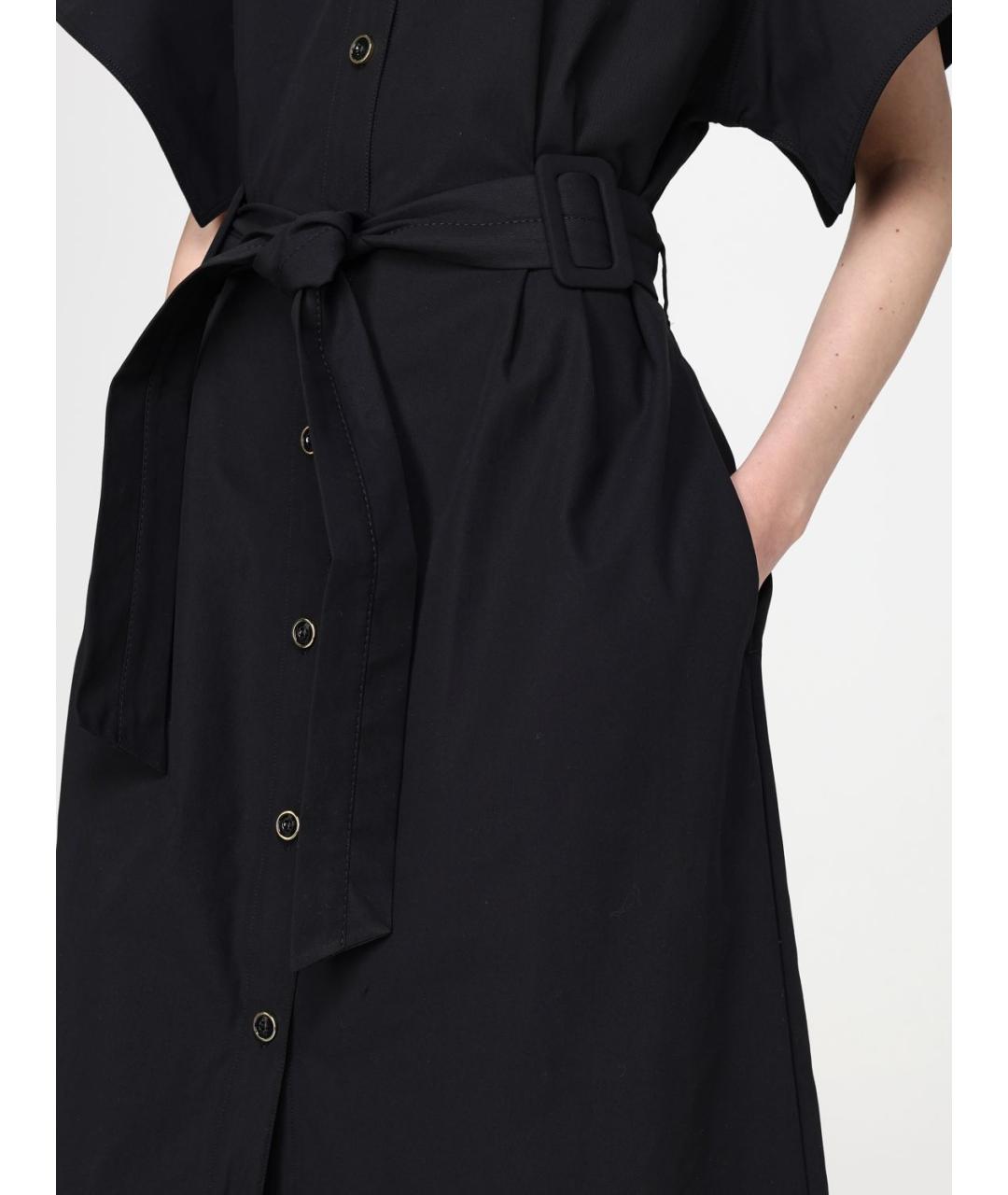 PINKO Черное хлопковое повседневное платье, фото 4