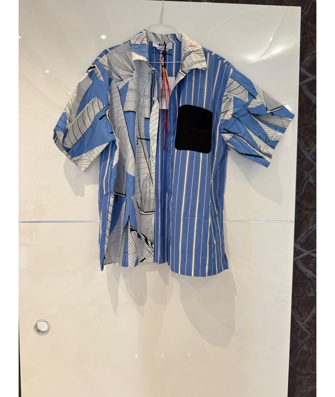 MSGM Голубая хлопковая кэжуал рубашка, фото 4