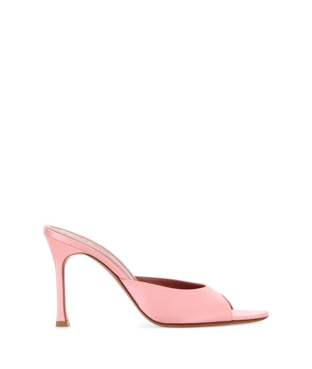 Amina Muaddi Розовые кожаные мюли, фото 1