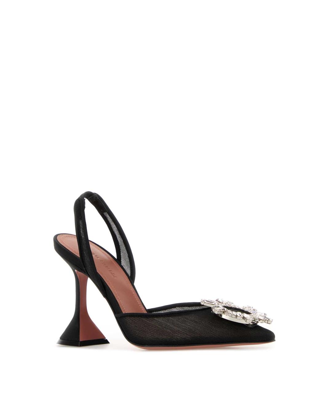 Amina Muaddi Черные синтетические туфли, фото 2