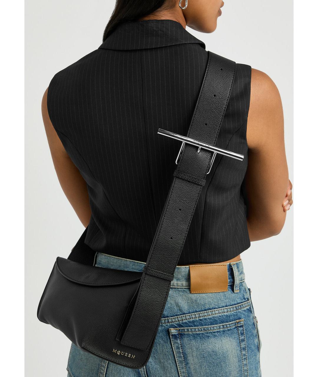 ALEXANDER MCQUEEN Черная сумка на плечо, фото 3