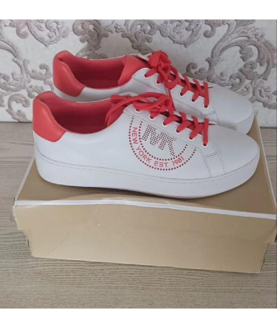 MICHAEL KORS Белые кеды из искусственной кожи, фото 4