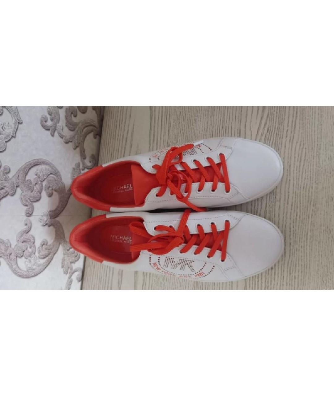 MICHAEL KORS Белые кеды из искусственной кожи, фото 2