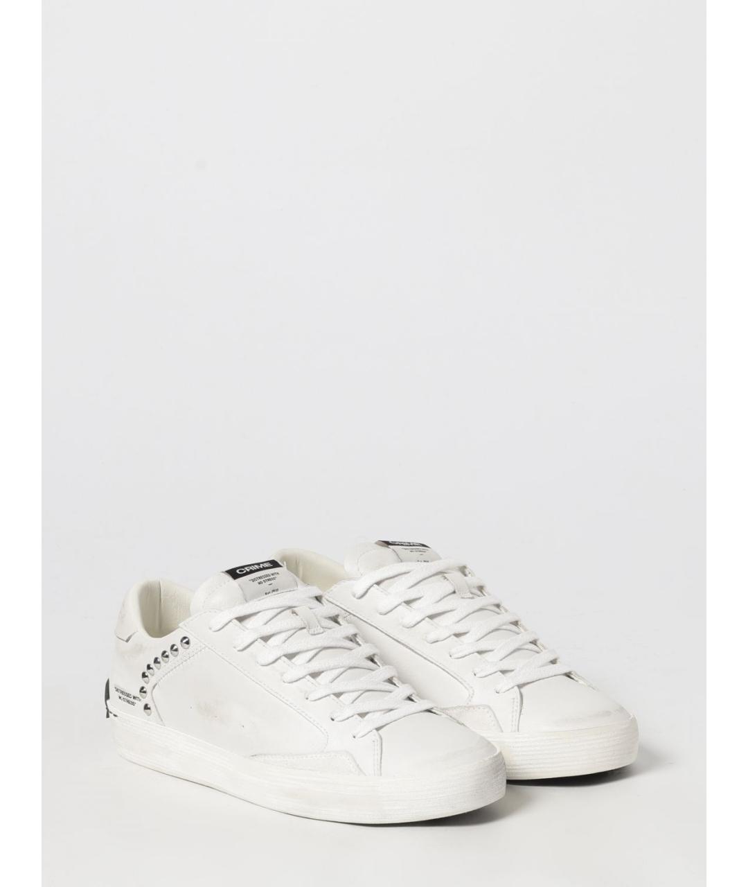 CRIME LONDON Белые кожаные низкие кроссовки / кеды, фото 2