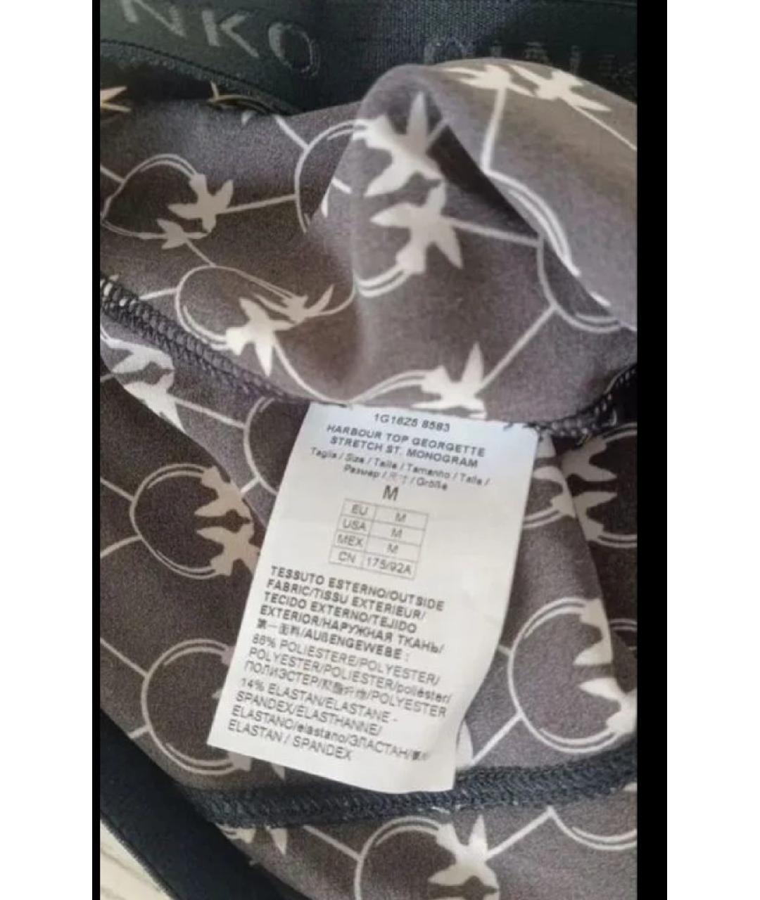 PINKO Черная полиэстеровая майка, фото 5