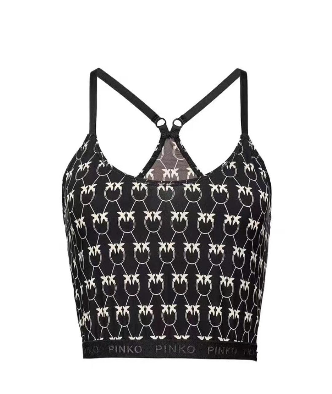 PINKO Черная полиэстеровая майка, фото 1