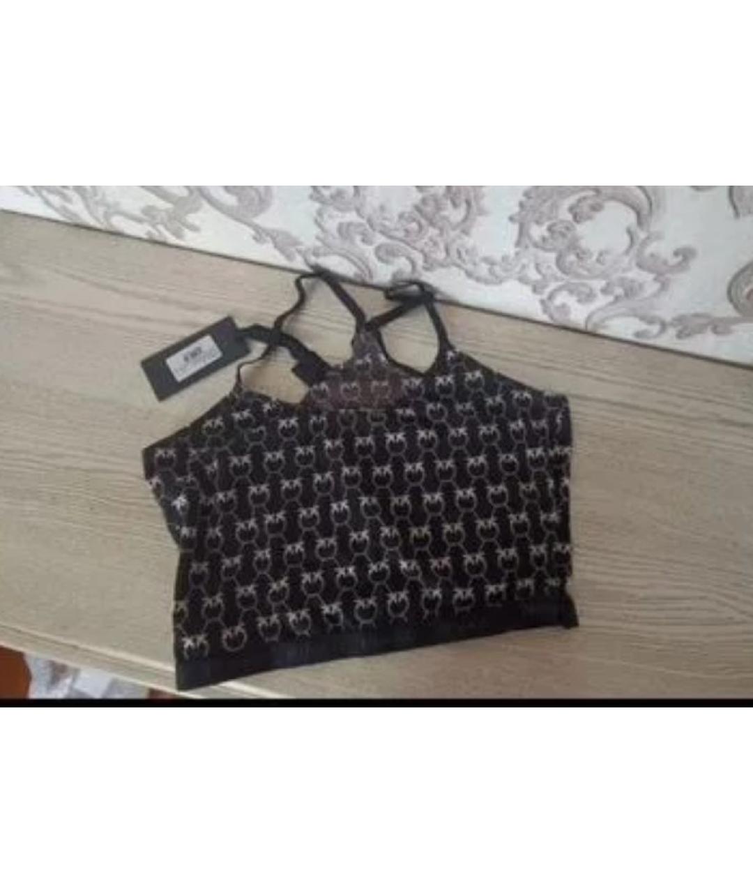 PINKO Черная полиэстеровая майка, фото 6