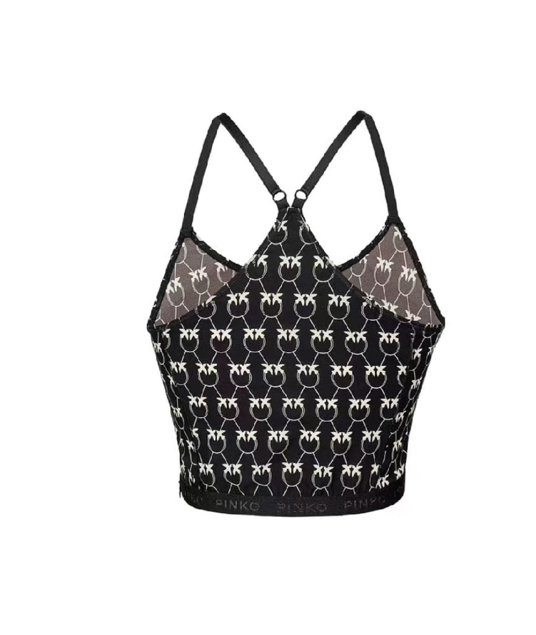 PINKO Черная полиэстеровая майка, фото 2