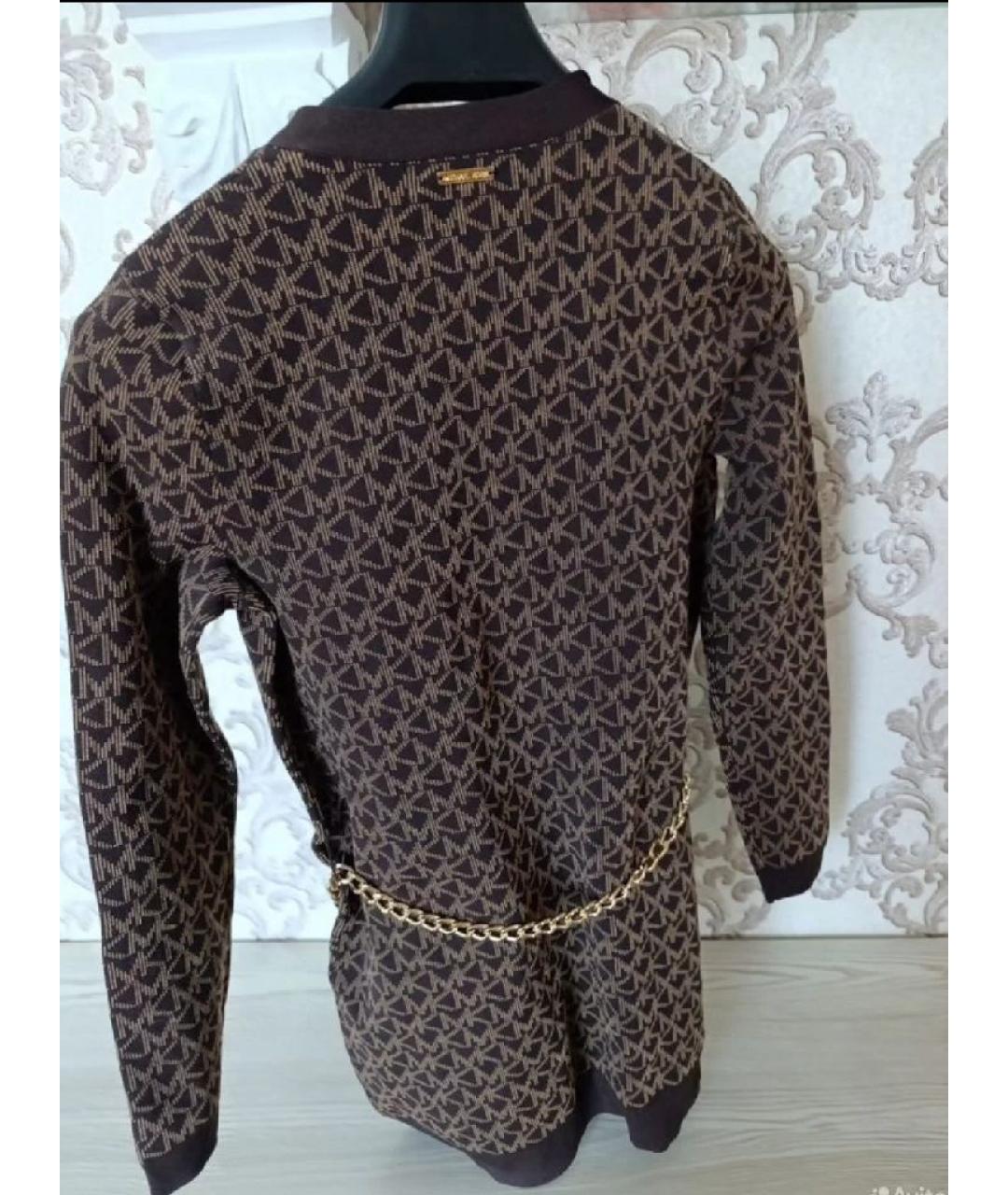 MICHAEL KORS Коричневый вискозный кардиган, фото 2