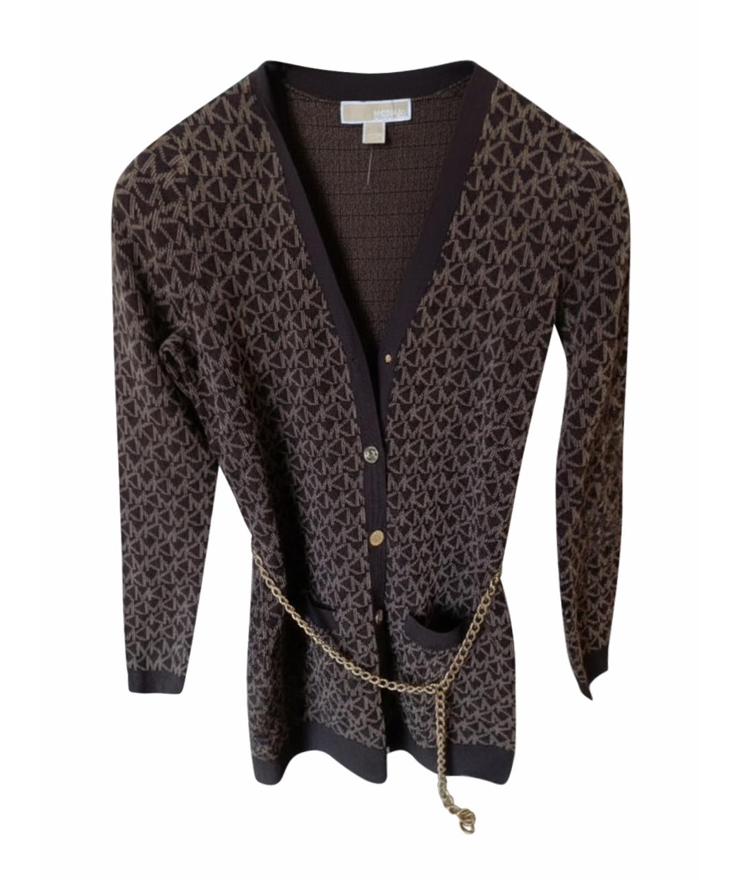 MICHAEL KORS Коричневый вискозный кардиган, фото 1