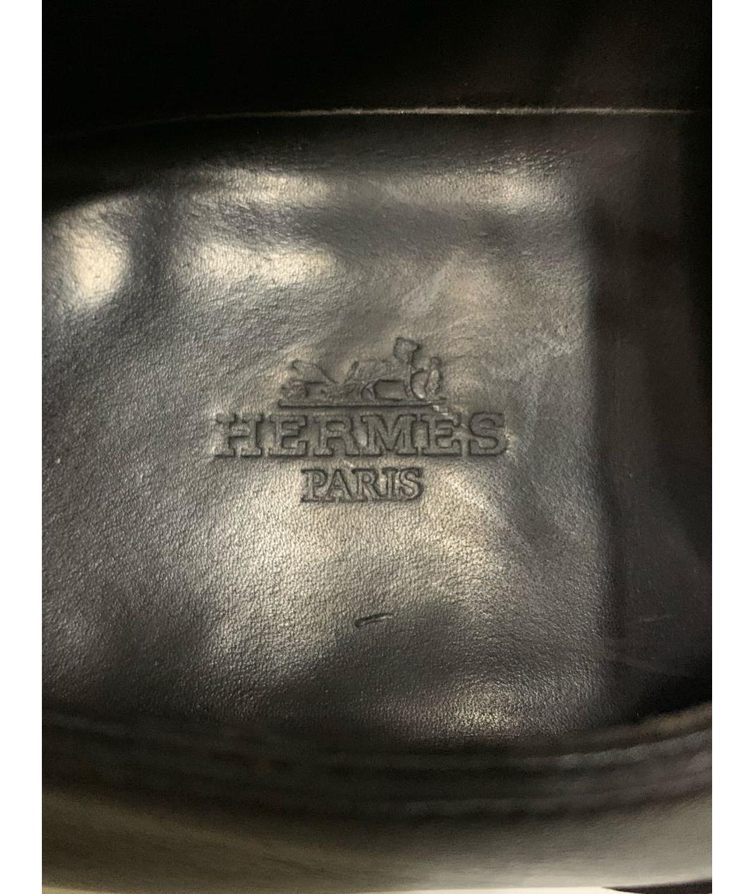 HERMES Черные кожаные низкие ботинки, фото 4