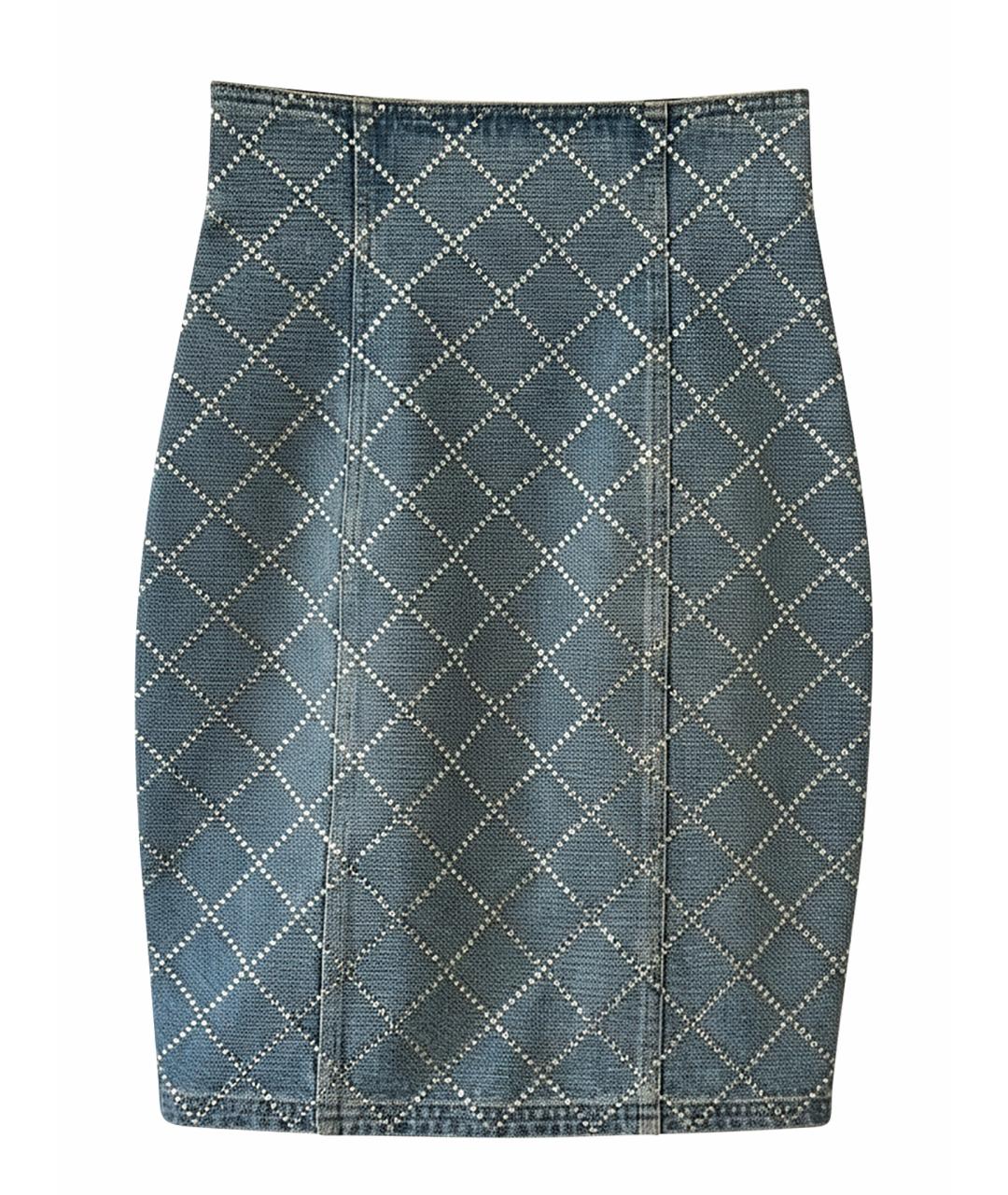 BALMAIN Серебряная юбка миди, фото 1