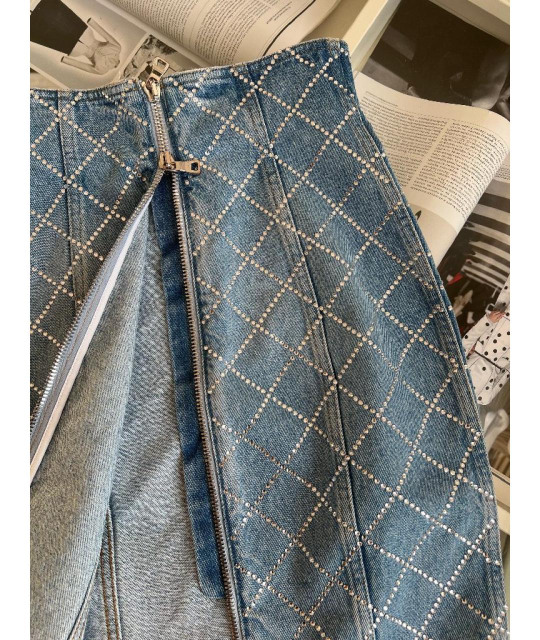 BALMAIN Серебряная юбка миди, фото 7