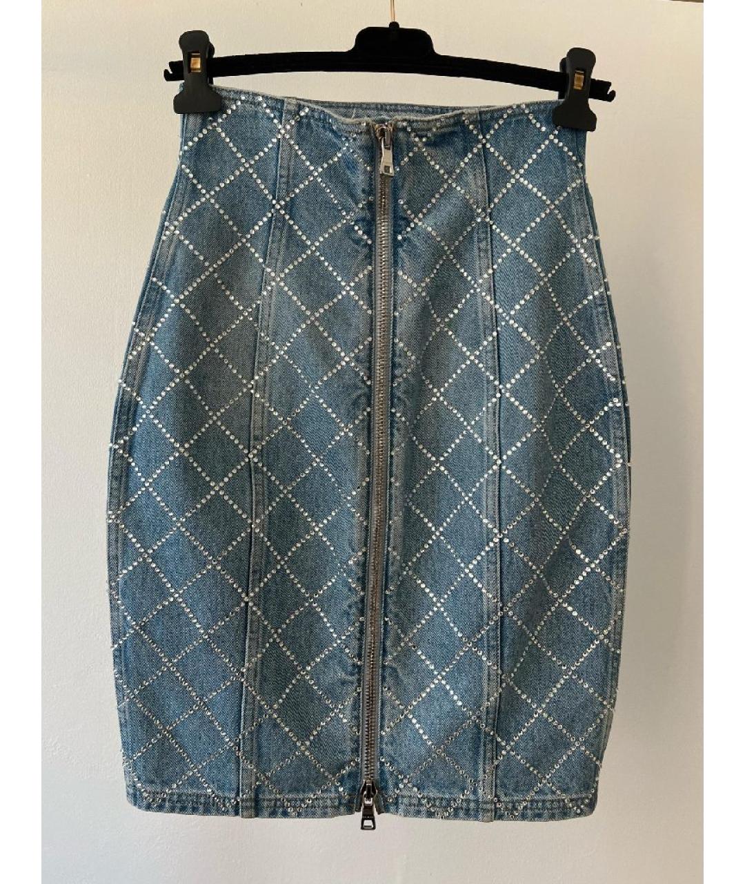 BALMAIN Серебряная юбка миди, фото 2