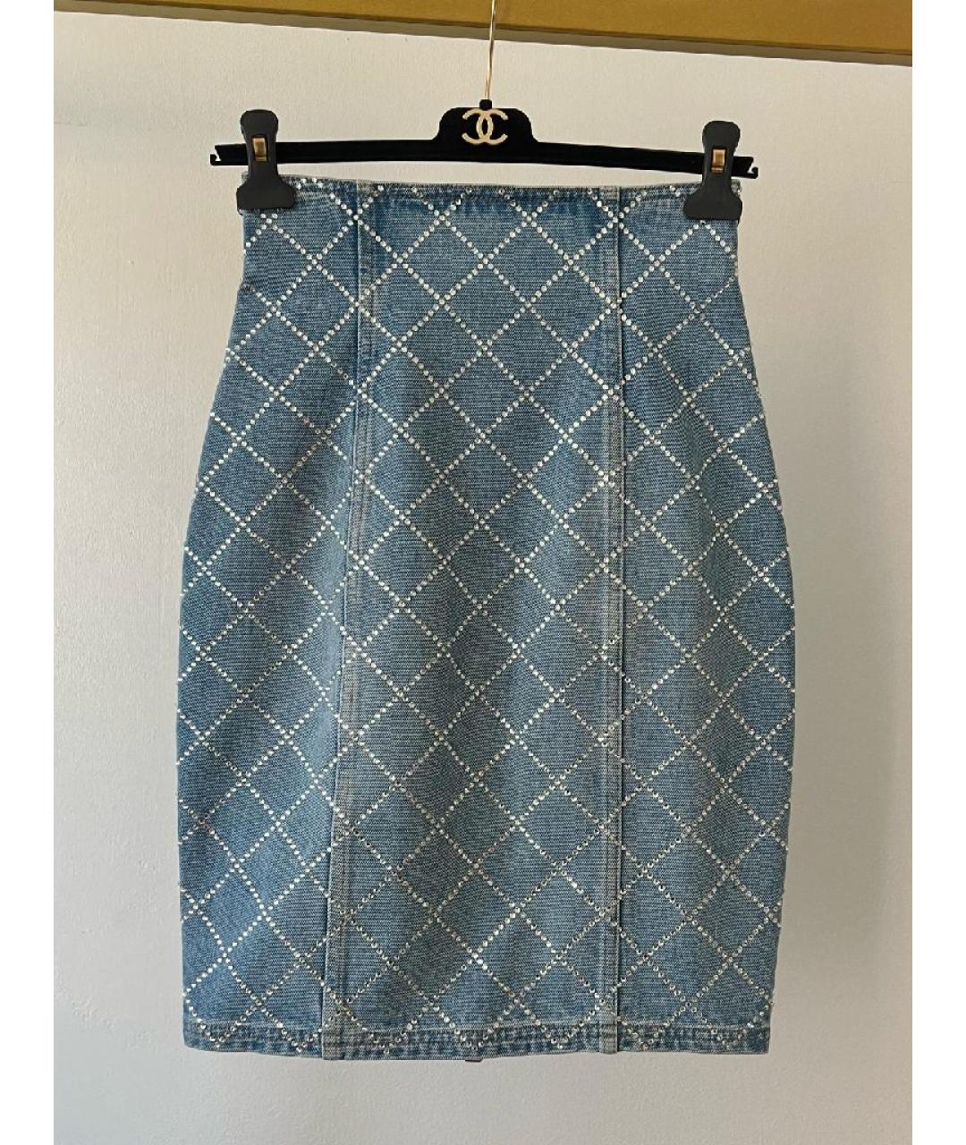 BALMAIN Серебряная юбка миди, фото 9