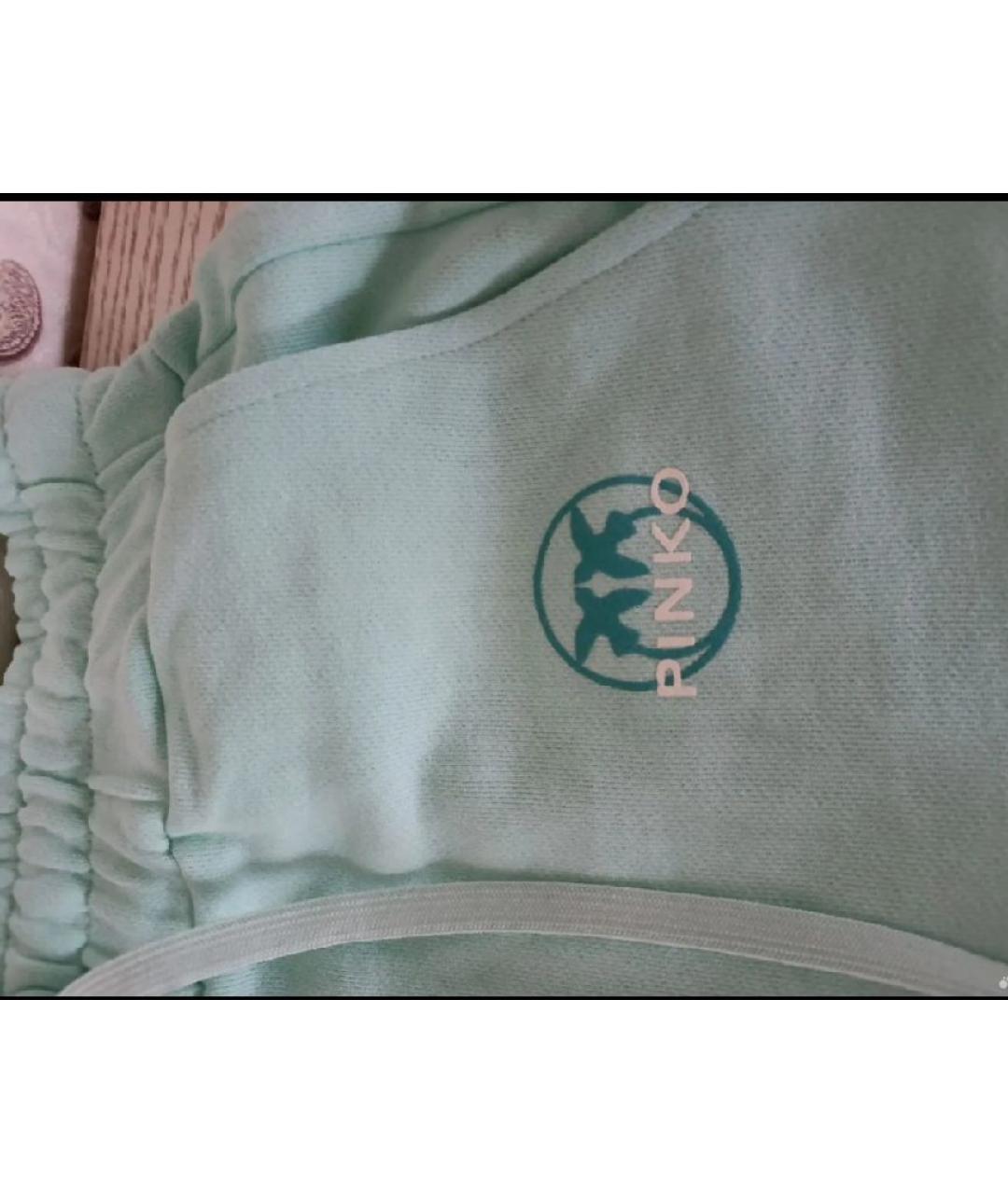 PINKO Бирюзовые хлопковые шорты, фото 3