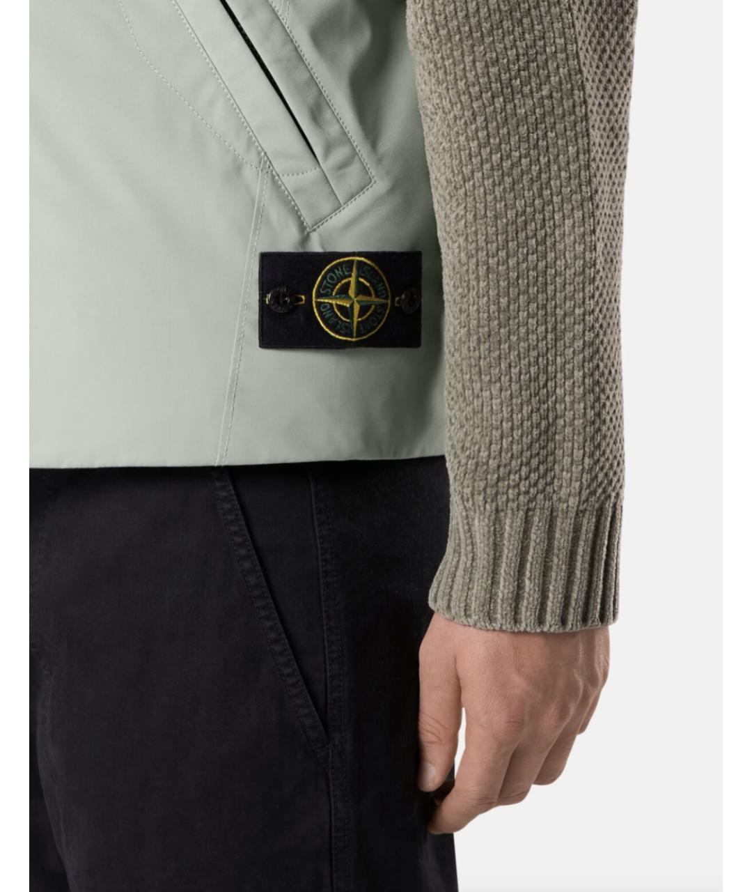 STONE ISLAND Зеленый полиэстеровый жилет, фото 3