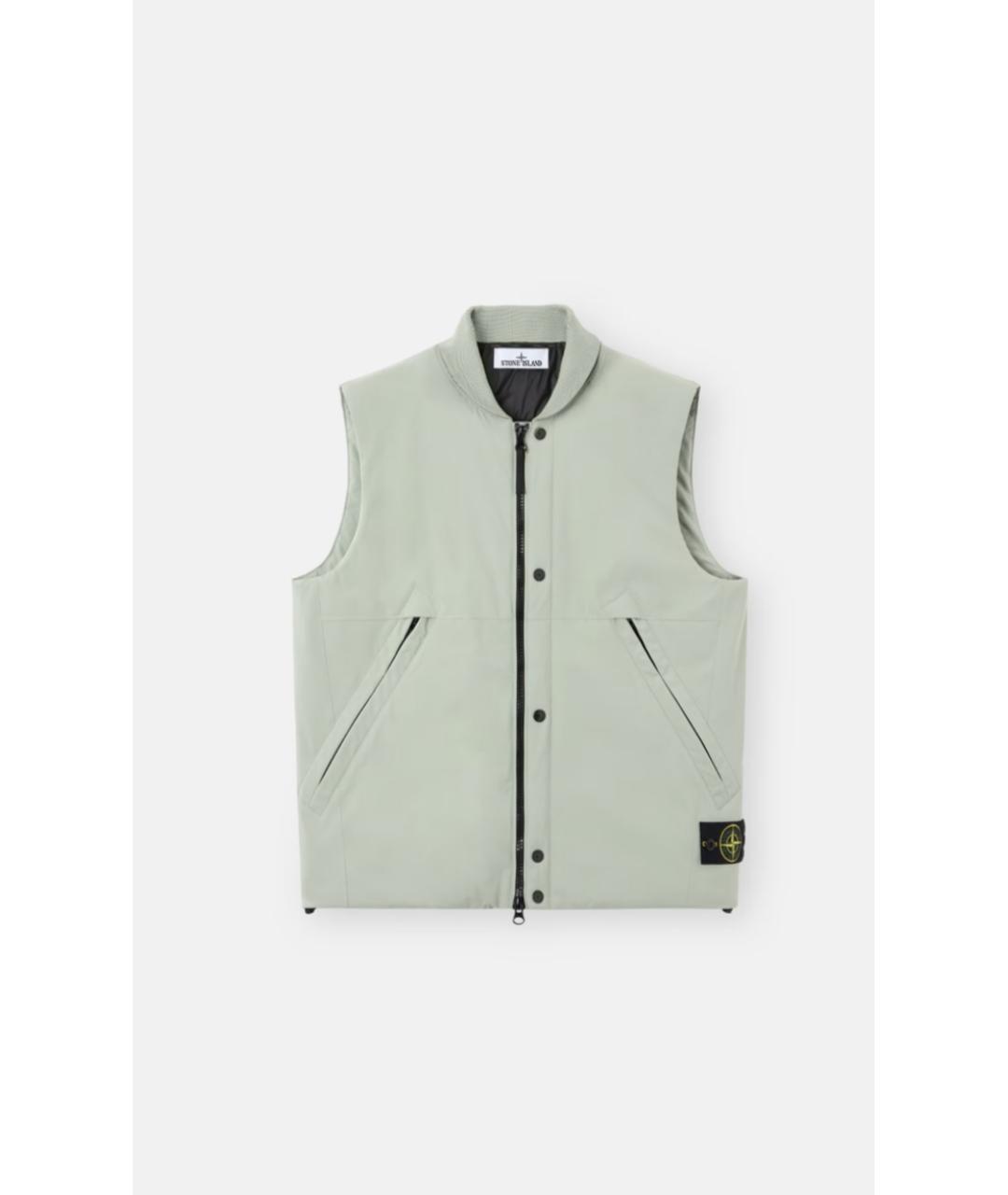STONE ISLAND Зеленый полиэстеровый жилет, фото 7