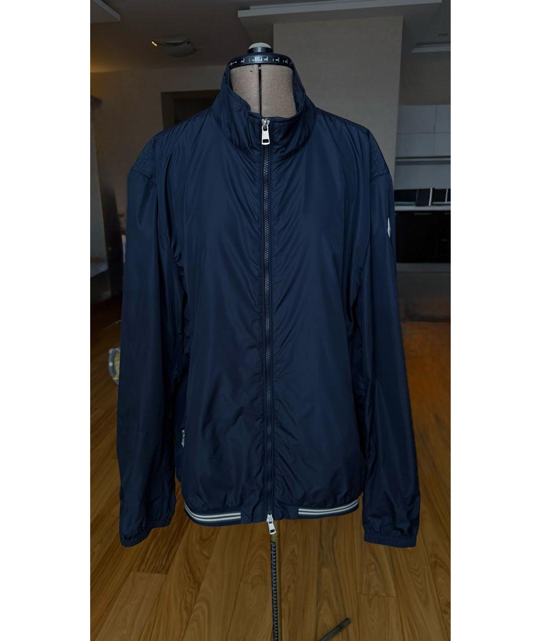 MONCLER Темно-синяя полиамидовая куртка, фото 9