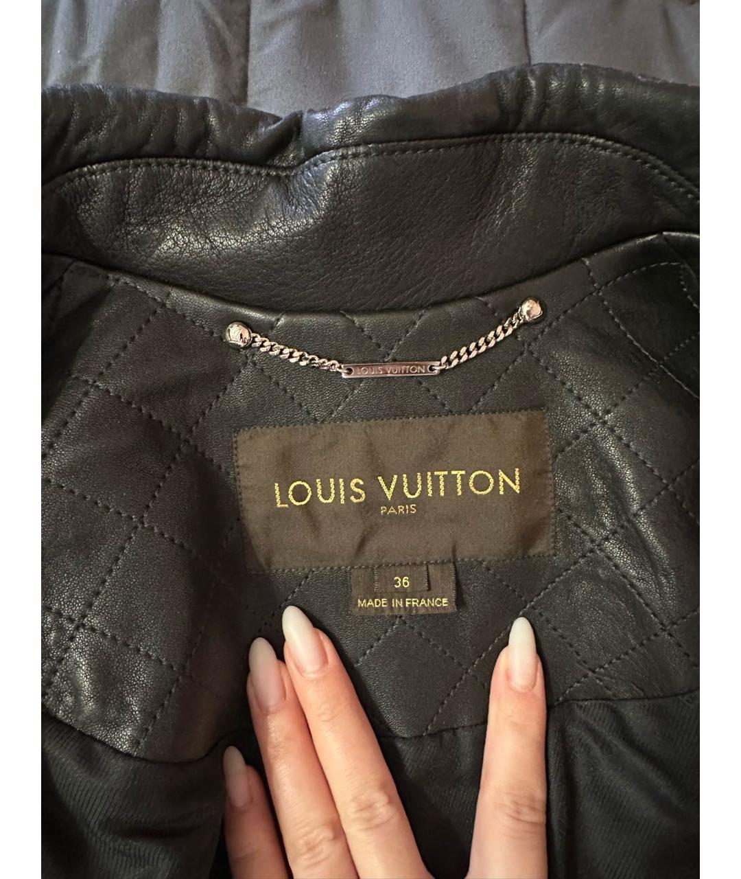 LOUIS VUITTON Черная кожаная куртка, фото 3
