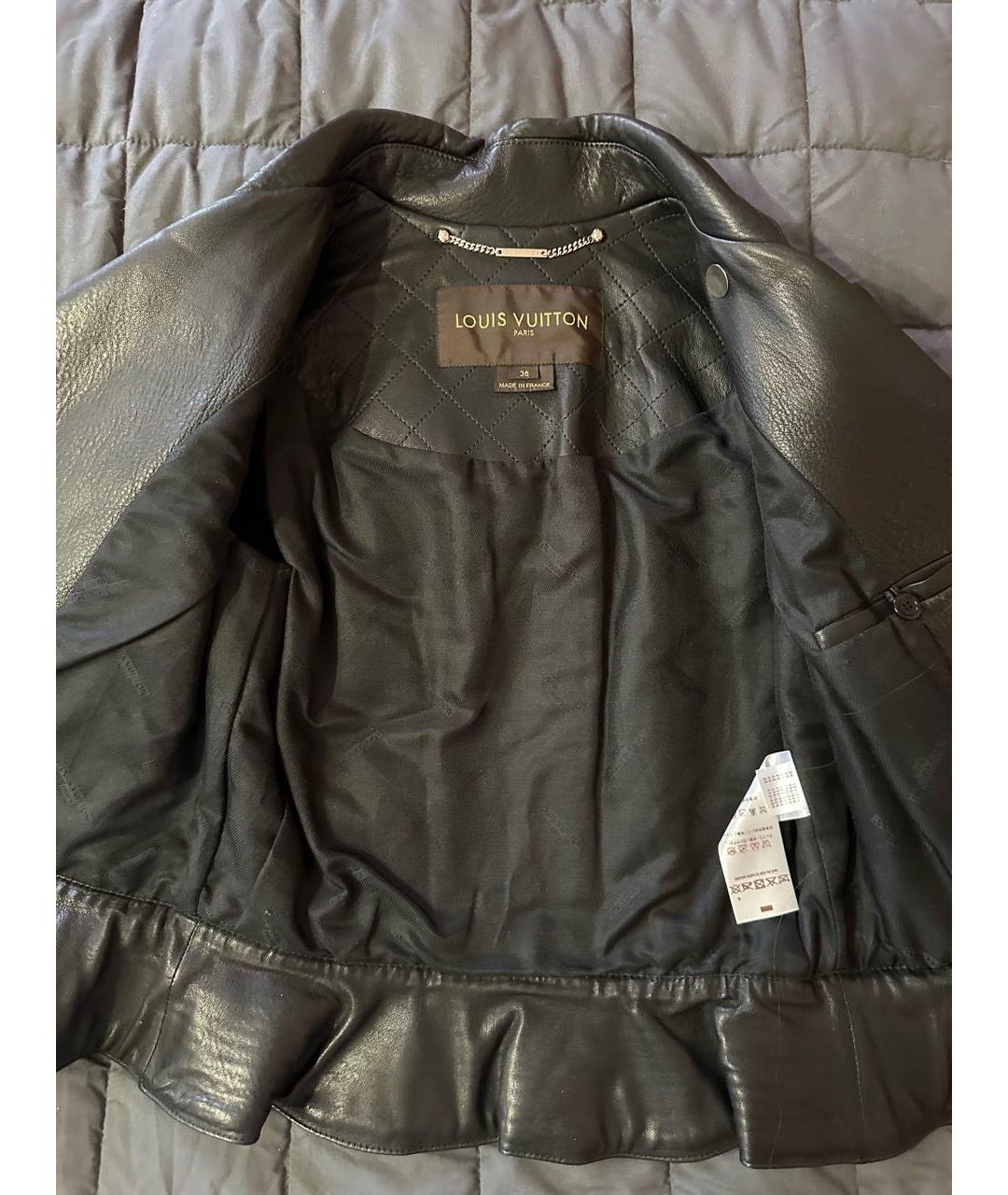 LOUIS VUITTON Черная кожаная куртка, фото 4