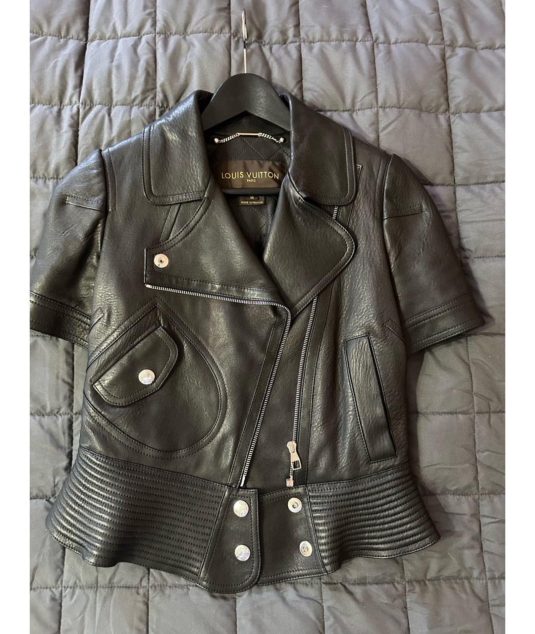 LOUIS VUITTON Черная кожаная куртка, фото 7