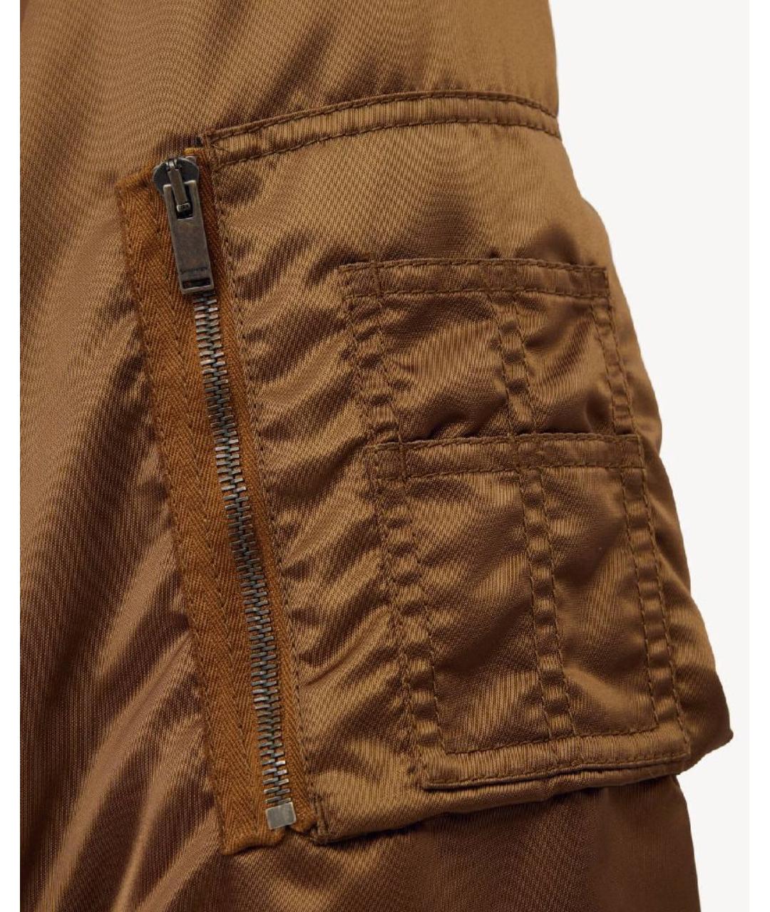 SAINT LAURENT Горчичная полиамидовая куртка, фото 5