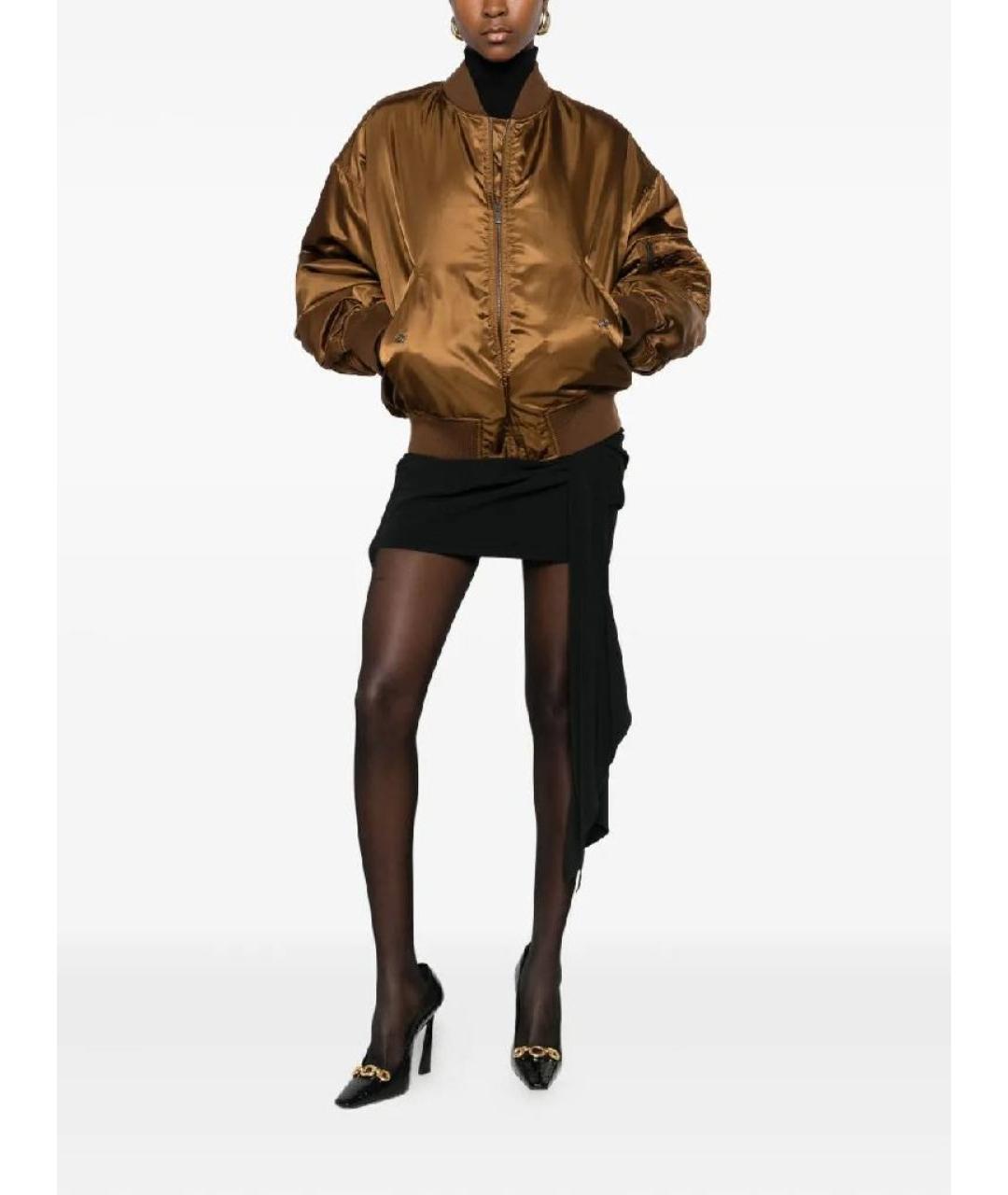 SAINT LAURENT Горчичная полиамидовая куртка, фото 3