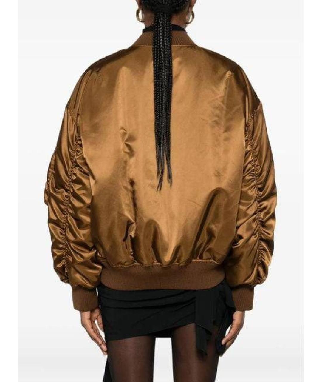 SAINT LAURENT Горчичная полиамидовая куртка, фото 4