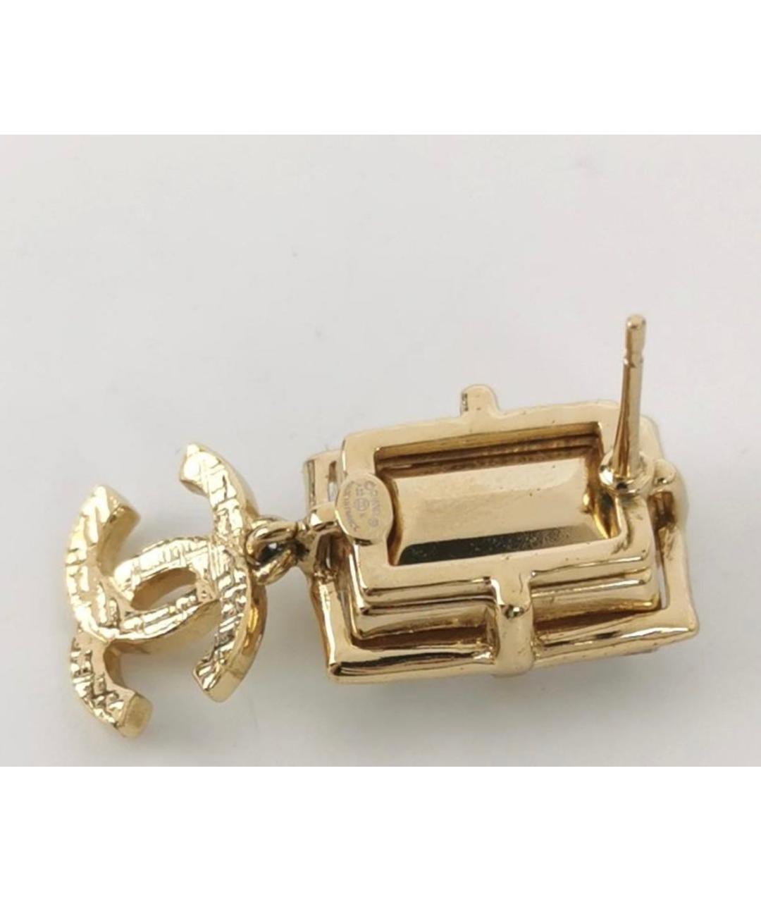 CHANEL Золотые металлические серьги, фото 3