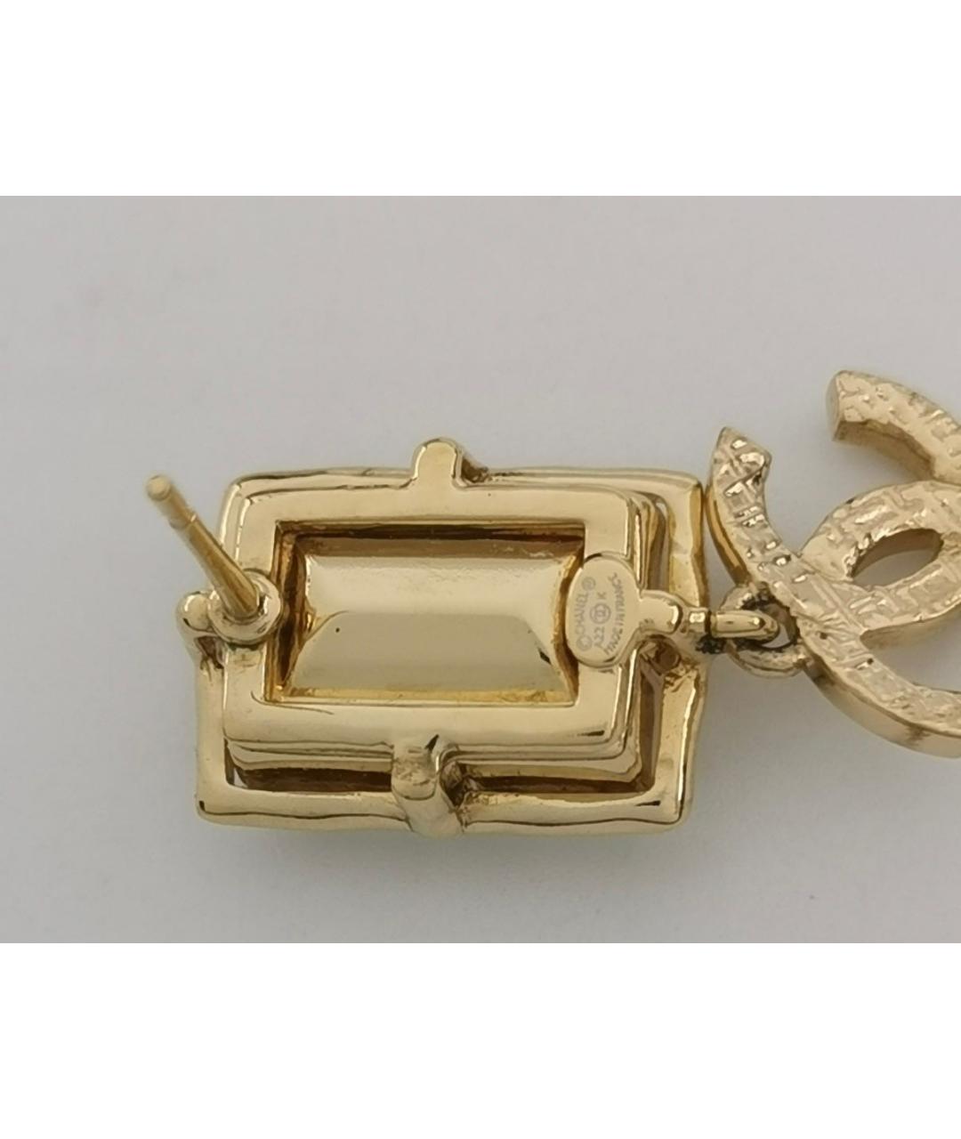 CHANEL Золотые металлические серьги, фото 6