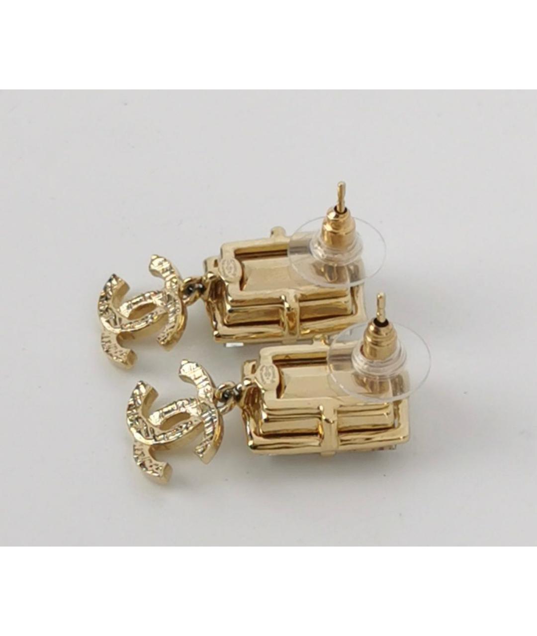 CHANEL Золотые металлические серьги, фото 2