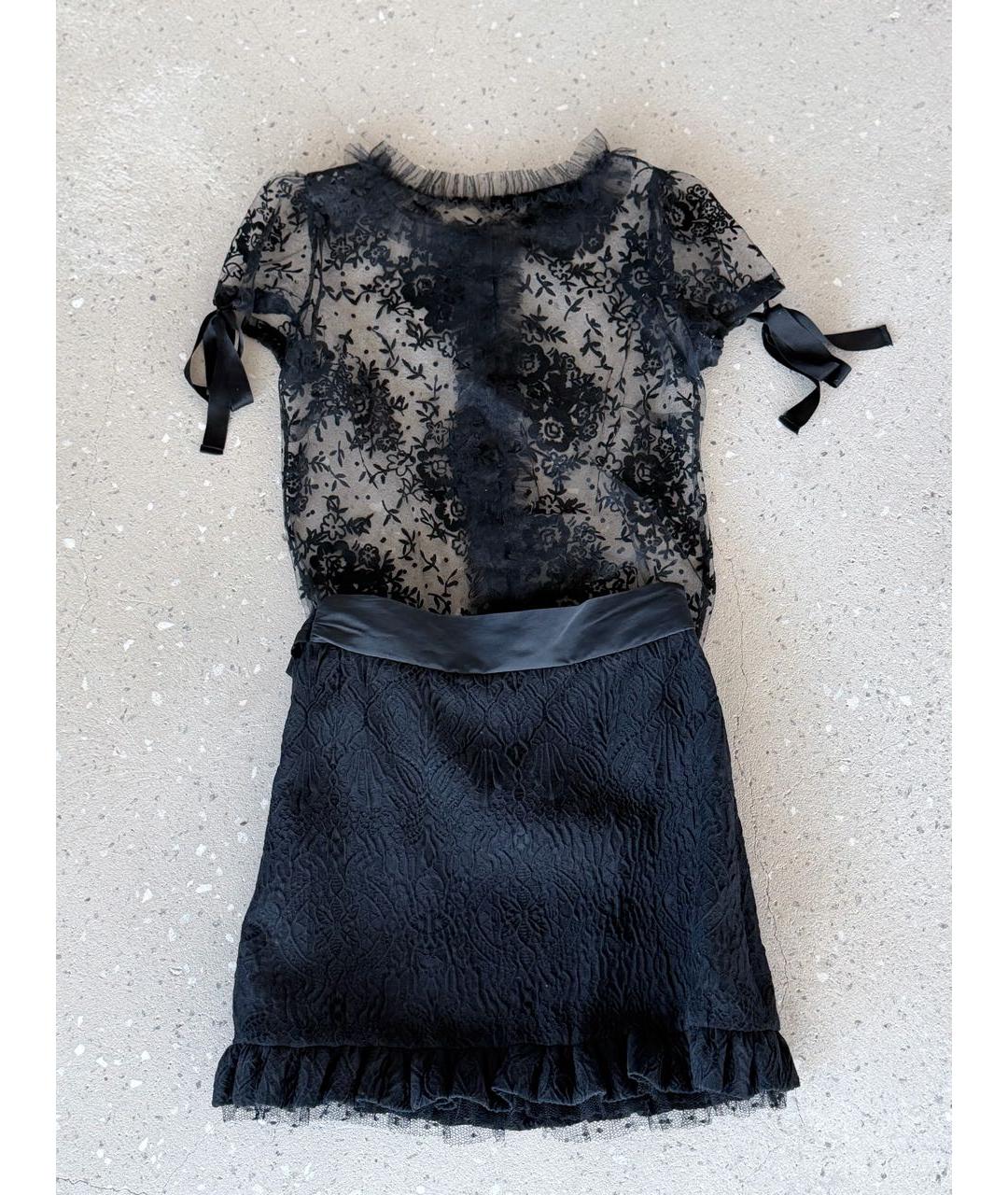 RED VALENTINO Черный костюм с юбками, фото 3